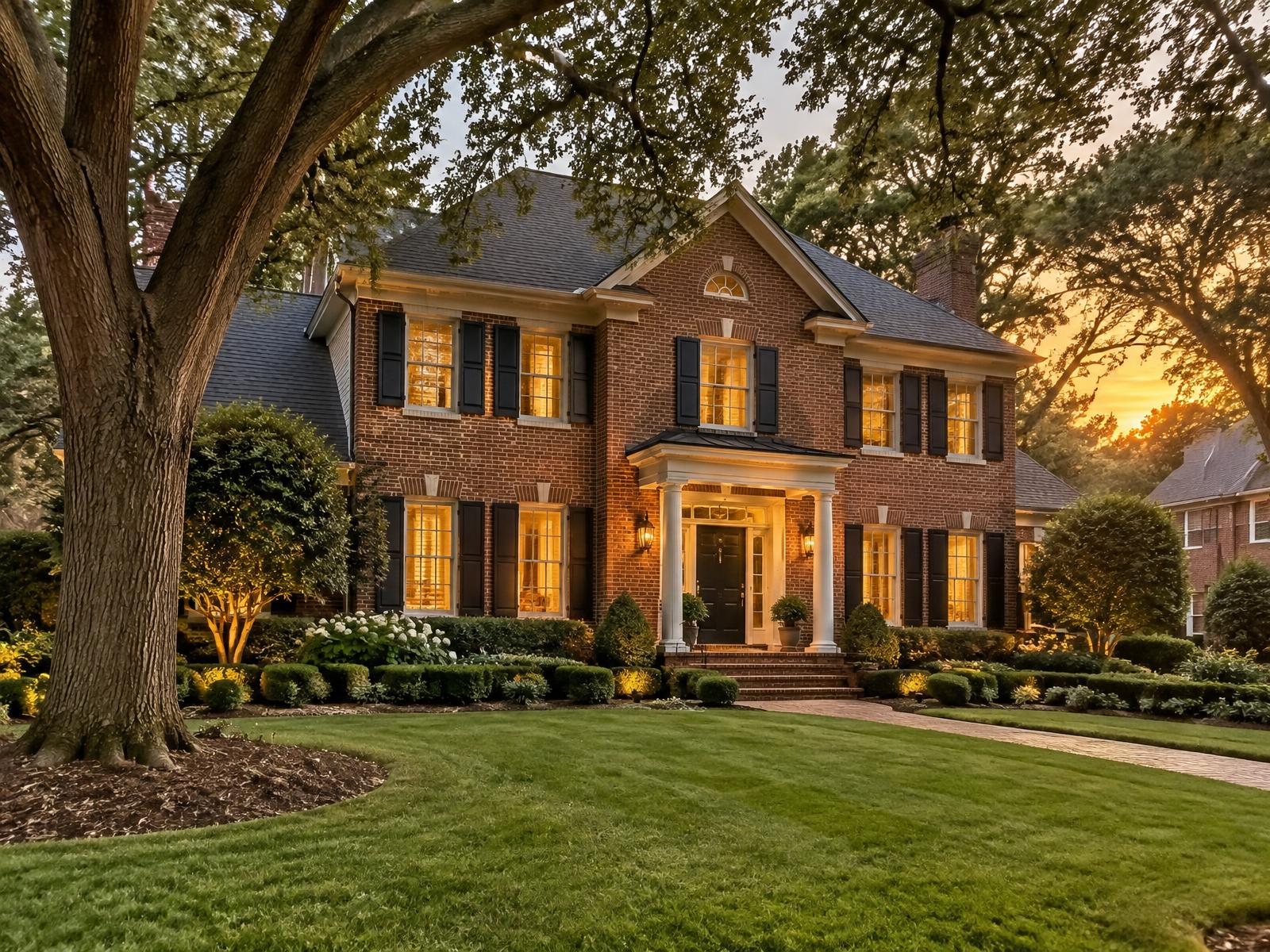Charlotte residence in warm evening light